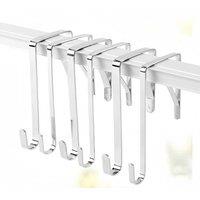 KORVIXA 10PCS Stainless Steel Metal Over Door Hooks for Clothes Coat Robe in Silver | Size: 500mm