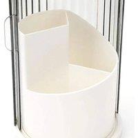 KORVIXA 3 Compartments Bathroom Toothbrush Holder Countertop Organizer Storage in White | Size: 180 cm width x 180 cm drop