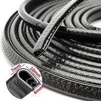 KORVIXA 10M Car Door Boot Edge Protector Strip Trim 10MMx7MM U-Shape Seal in Black | Size: 10000mm x 520mm