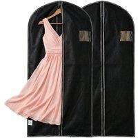 SPETLEK 2Pcs Garment Bags with Zip 150cm Long Breathable Suit in Black | Size: Large