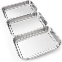 SPETLEK 3PCS Interlocking Stainless Steel Breading Tray in Silver