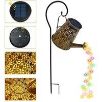 FLAVORA LED Solar Powered String Light Watering Can Lamp Decor in Bronze