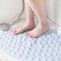 FLAVORA Shower Mat Non Slip Sector Rubber Corner Bath Mat in Light Blue | Size: 180 cm width x 180 cm drop