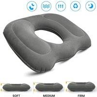 NESTLUNE Inflatable Support Cushion Air Medical Donut Ring in Grey | Size: 100 cm x 190 cm