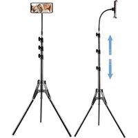 NESTLUNE 67 Tall Flexible Phone Tripod with Gooseneck Heavy Duty in Black
