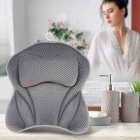 NESTLUNE Bath Pillow 4D Ergonomic Bath Pillow Neck & Back Support in Grey