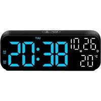 NESTLUNE LED Digital Alarm Clock USB/Battery in Black | Size: 100 cm x 15 cm
