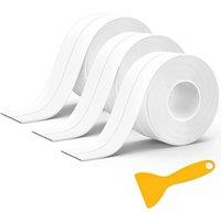 NESTLUNE 3 x PVC WATERPROOF SEALING TAPE ADHESIVE WHITE 38MM X 3.2M