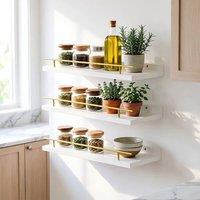 EONLION 3PCS Floating Wall Shelves Set in White | Size: 500mm