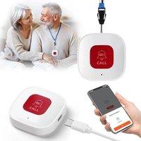 FLAVORA Wireless WiFi SOS Call Button Emergency Medical Alert System in White