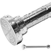 FLAVORA 1pc No Drilling Telescopic Clothes Rails Shower Curtain Rod in Silver | Size: 10000mm x 520mm