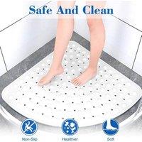 FLAVORA Quadrant Non-Slip Rubber Corner Shower Mat in White | Size: 180 cm width x 180 cm drop
