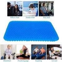 FLAVORA Double Thick Honeycomb Gel Seat Cushion With Cover in Blue | Size: 100 cm x 190 cm