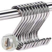 SPETLEK 20x Stainless Steel Metal S Hooks Clothes Hanger in Silver | Size: Large