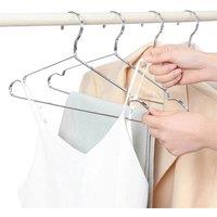 EONLION 10Pc Strong Metal Stainless Steel Hangers in Silver | Size: 100 cm