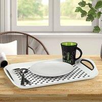 EONLION 2 x WHITE ANTI-SLIP PLASTIC SERVING TRAY | Size: 100 cm