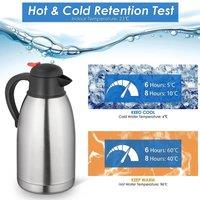 NESTLUNE 1pc Thermos Flask 2Ltr Travel Camping in Silver