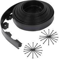 NESTLUNE 10m x 5cm Flexible Garden Border Grass Lawn Path Edging in Black | Size: 100 cm x 15 cm