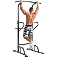 FLAVORA Power Tower Dip Station Pull Up Bar Push Up Equipment in Black | Size: 0-12 m