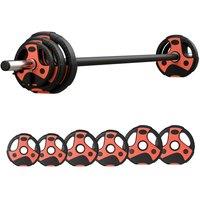 NESTLUNE 20kg Adjustable Barbell Weights Set for Home in Black | Size: 0-18 m