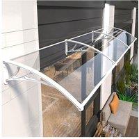 Living and Home 47x32 Window Door Awning Canopy w/ Plastic Cover & Aluminum Brackets for Porch Patio Deck, Protect Against Light, Rain and Snow