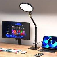 Goeco LED Table Lamp Black Touch Dimmbar, LED Night Lamp with USB C Charging