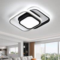 Goeco Modern LED Ceiling Light, 32W, Tri-color Light, Square Ceiling Light in White