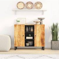 Berkfield Home Sideboard with 2 Doors 90x33x75 cm Solid Wood Mango in Brown | Size: 90 x 33 x 75 cm