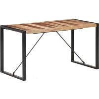 Berkfield Home Dining Table 140x70x75 cm Solid Wood with Sheesham Finish in Brown | Size: 140 x 70 x 75 cm