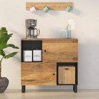 Berkfield Home Sideboard with 2 Doors 80x33x75 cm Solid Wood Mango in Brown | Size: 80 x 33 x 75 cm