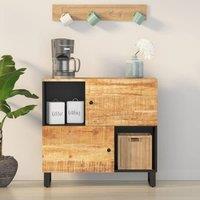 Berkfield Home Sideboard with 2 Doors 80x33x75 cm Solid Wood Mango in Brown | Size: 80 x 33 x 75 cm