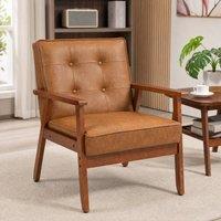 STILVORA Armchair with PU Leather Upholstery Brown