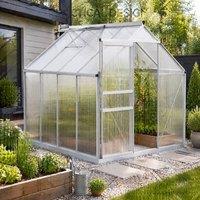 STILVORA Walk-In Greenhouse 190 x 253 cm with Sliding Door in Silver