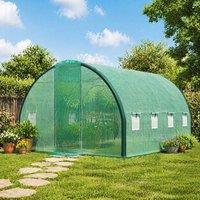 STILVORA Walk-In Greenhouse 4 x 3m with Doors & Mesh Windows in Green