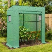 STILVORA Walk-In Greenhouse 77 x 196 cm with Windows in Green