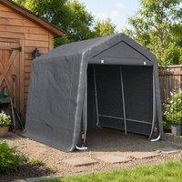 STILVORA Storage Shed 280 cm with Zipped Entrances in Grey