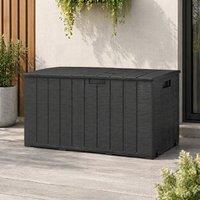 STILVORA Garden Storage Box 366L with Wheels Black