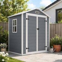 STILVORA Garden Storage Shed with Lockable Double Doors in Grey