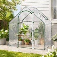 STILVORA Walk-in Greenhouse 180 cm with Zipped Door in Clear