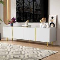 STILVORA White High-Gloss TV Cabinet with 4 Doors