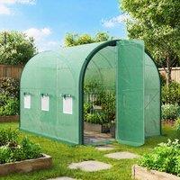 STILVORA Walk-In Greenhouse 3 x 2m with Doors & Mesh Windows in Green