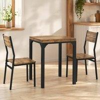STILVORA Dining Set with steel frame rustic brown