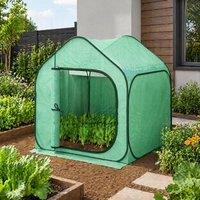 STILVORA Pop-Up Greenhouse 150 x 148 cm with Zipped Door in Green