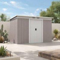 STILVORA Garden Storage Shed with Sliding Lockable Doors in Grey