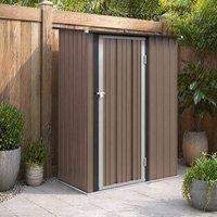 STILVORA Garden Storage Shed 142 cm with Sloped Roof Brown