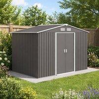 STILVORA Garden Storage Shed with Double Doors & Ventilation in Grey