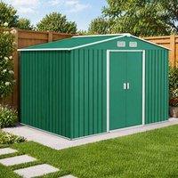 STILVORA Metal Garden Shed 9 x 6ft with Lockable Double Doors in Green