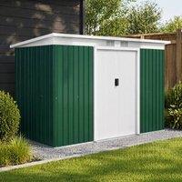 STILVORA Garden Shed with Double Sliding Doors in Dark Green