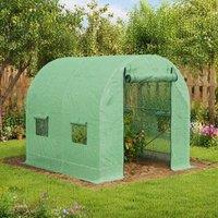 STILVORA Walk-In Polytunnel Greenhouse 2.5 x 2m with 4 Windows in Green