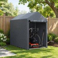 STILVORA Garden Shed 179 x 120 cm with Steel Frame in Dark Grey